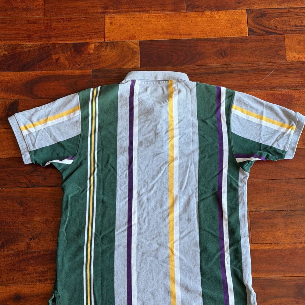 Chaps Green, Yellow, and Purple Striped Polo - Picture 4 of 8